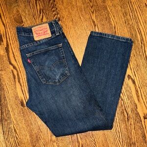 Levi's Men's 505 Dark Blue Straight Jeans 32 x 30